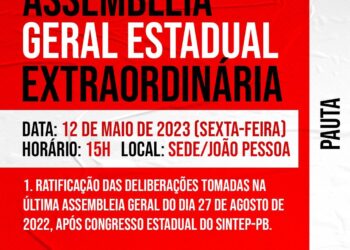 SINTEP FAZ ASSEMBLÉIA GERAL, NA SEXTA