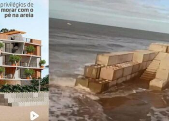 Perícia aponta invasão de área da União por empreendimento imobiliário e MPF e MPPB pedem retirada de muro