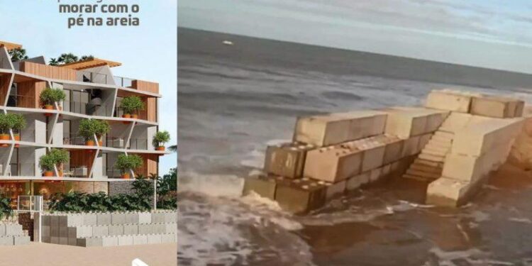 Perícia aponta invasão de área da União por empreendimento imobiliário e MPF e MPPB pedem retirada de muro